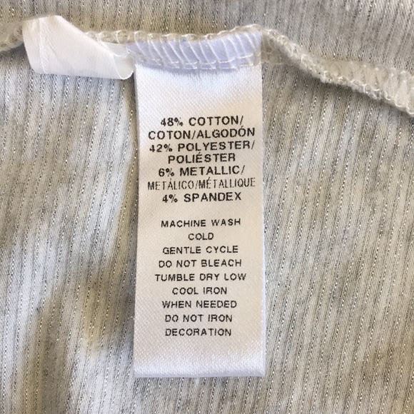 3/$20 EUC LOFT Silver Shimmer Stripe Long Sleeve Tee, size Large ❤️ - Picture 9 of 10